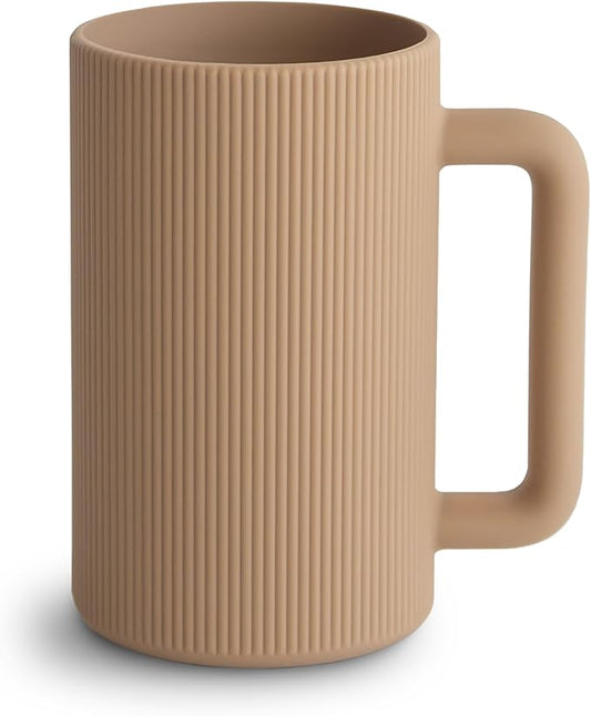 mushie Baby Bath Rinse Cup | 100% Food Grade Silicone | Shampoo & Body Washing Rinser Cup For Kids (Natural)