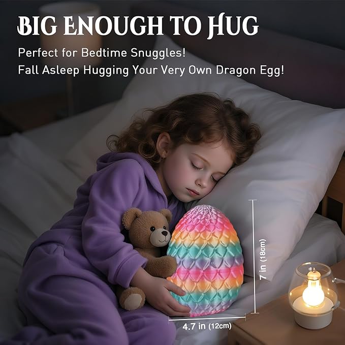 Large Dragon Eggs with Dragon Inside, 3D Printed Surprise Funny Gifts for Kids, Articulated Dragon Fidget Toys for Adults, Executive Desk Toys Office Room Décor (Pastel Rainbow)