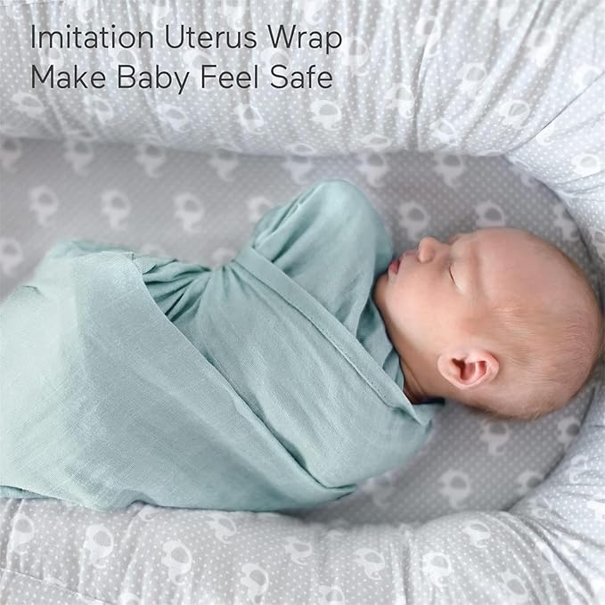 Momcozy Muslin Swaddle Blanket, 4 Pack Large 47 X 47 Inches Breathable Swaddling Receiving Blankets for Baby Boy & Girl, Soft and Skin-Friendly Unisex Baby Blankets, Pink Blue