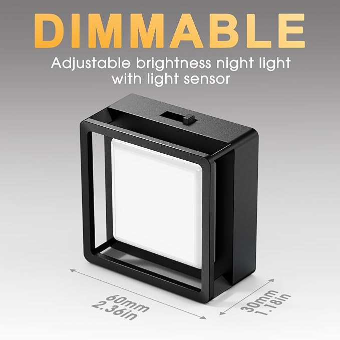 Briignite Night Light, Night Lights Plug into Wall 2Pack, Dusk to Dawn Sensor Nightlight, Night Light for Kids, Dimmable Night Lights Daylight White 5000K, 1W, Bedroom, Bathroom Stair