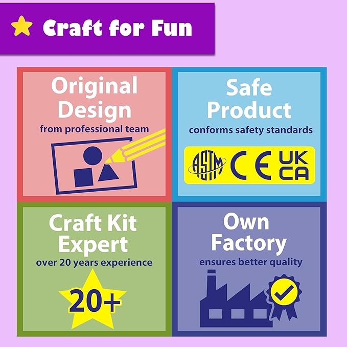 Aimiffy Kids Sewing Kit for Girls - Beginner Arts & Crafts,Make 6 Projects of Animal Knitting Kit for Beginners Arts and Crafts,Birthday Gifts for Girl 5-12 Years, Toddler Learn to Sew and Embroidery