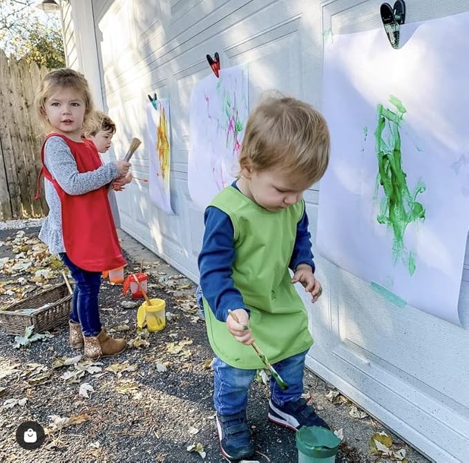 BapronBaby Ribbit Bapron - No Neck Tie Safer Bib for Baby & Toddler - Soft Waterproof Stain Resistant - Machine Washable - Sz Preschool 3-5yrs