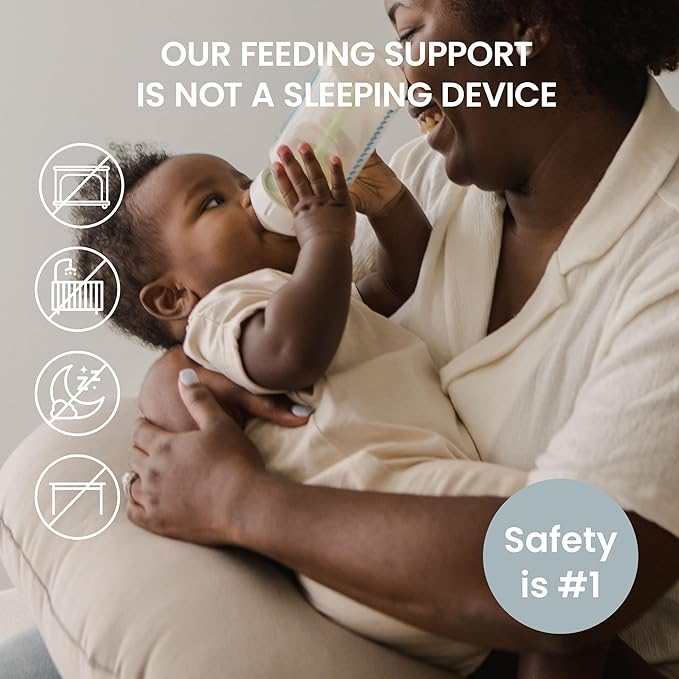 snuggle me Organic Nursing Pillow (New 2025 Design) | Bottle & Breastfeeding Pillow with Organic Cotton Cover & Fiberfill, Machine Washable Feeding Pillow, Newborn Essentials Must Haves (Birch) - v2