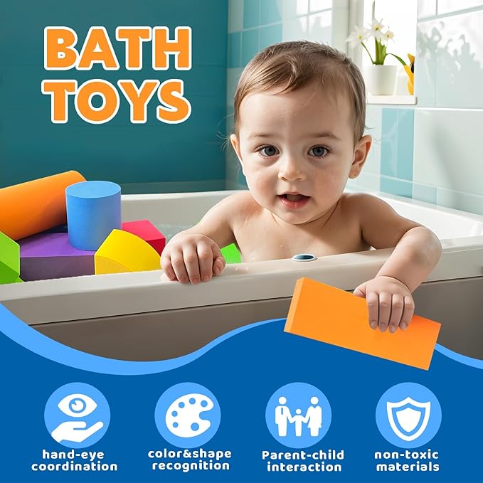 Large Foam Blocks for Toddlers 3-5 Years, Big Building Blocks Set, Soft Stacking Blocks, Education & Learning Montessori Toys for 3+ Years Old Boys&Girls (61PCS)