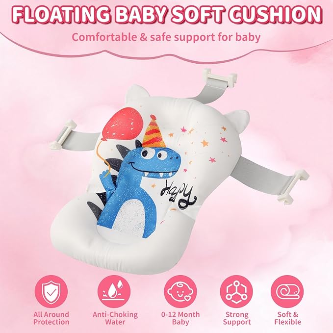 Baby Bathtub,Collapsible Baby Bath Tub with Thermometer & Soft Floating Cushion,Portable Travel Baby Bathtubs for Newborns to Toddlers 0-36 Months(Crab Green)