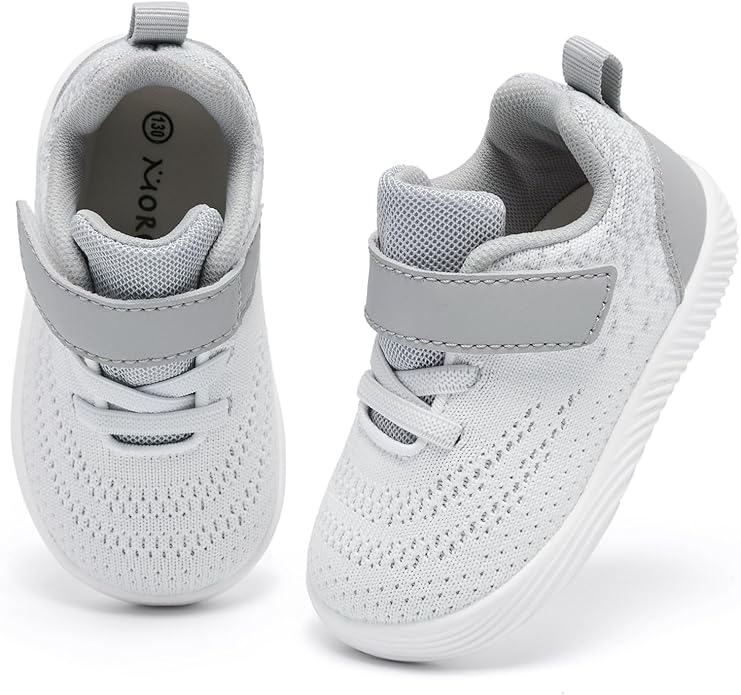 MORENDL Toddler Sneakers Baby Boys & Girls Barefoot Shoes Lightweight Breathable Walking Running Tennis Athletic Sport Shoes
