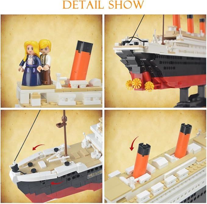 SuSenGo Building Bricks for Titanic 1021 Pieces Block Model Kit