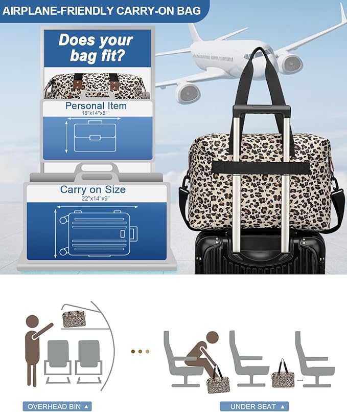 Travel Duffle Bag, Waterproof Weekender Overnight Hospital Bags for Women Men with Toiletry Bag Lightweight Carry on Personal Item Duffle Gym Bag for Travel, Airplanes, Sports