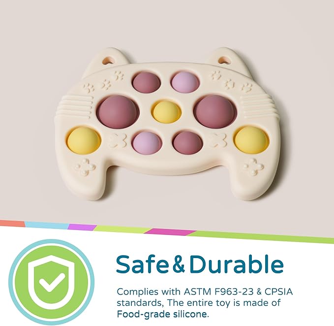 LiKee Fidget Popper Sensory Baby Toys for 10+ Months, Push and Popping Busy Board, Montessori Toys for 1+ Years Old, Airplane Car Travel Toy for Toddlers 1-3 Stress Relief