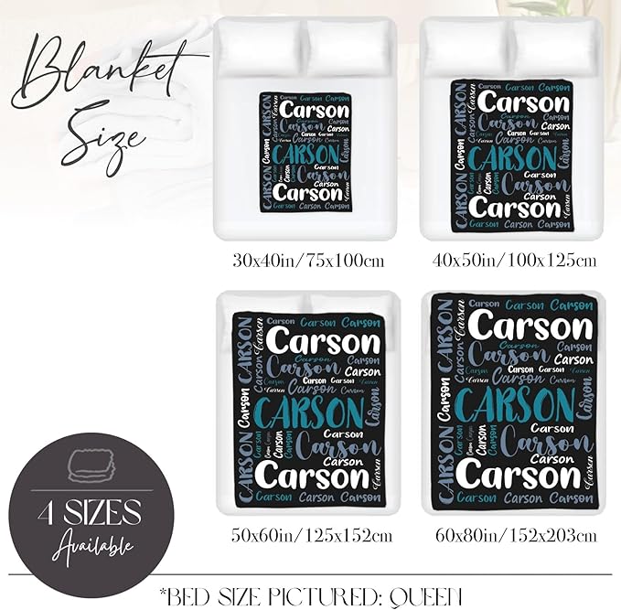 Personalized Custom Baby Blanket with Name for Girls Boys Kids Customized Flannel Blanket for Bed Nursery Room Baby Stroller