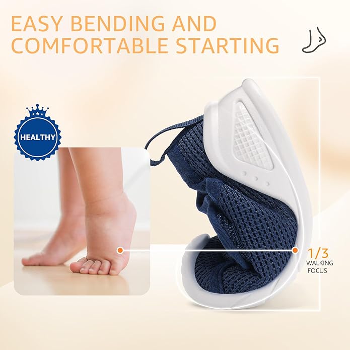 Baby Boys Girls First Walking Shoes Wide Toe Box Infant Sneakers Lightweight Breathable Slip On Barefoot Shoes