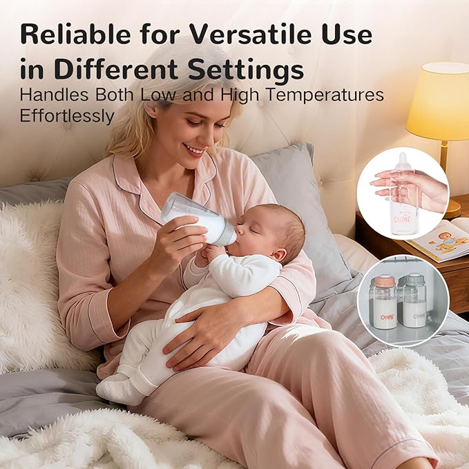 COMI Natural Glass Baby Bottle,Standard Neck Breastmilk Storage Bottle for Fridge,Breast Milk Container,Breast Pump Bottle Compatible with Medela Breast Pump,BPA Free,4PCS (5oz,4 Gray Lids)