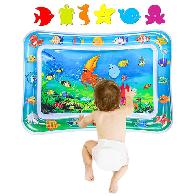 ZHUYNXIR Water Play mat, Water mat Baby, Inflatable Play Mat Water mat Baby Toys, Fun Early Development Activity Play Center for Newborn (27.5 x 20 in)