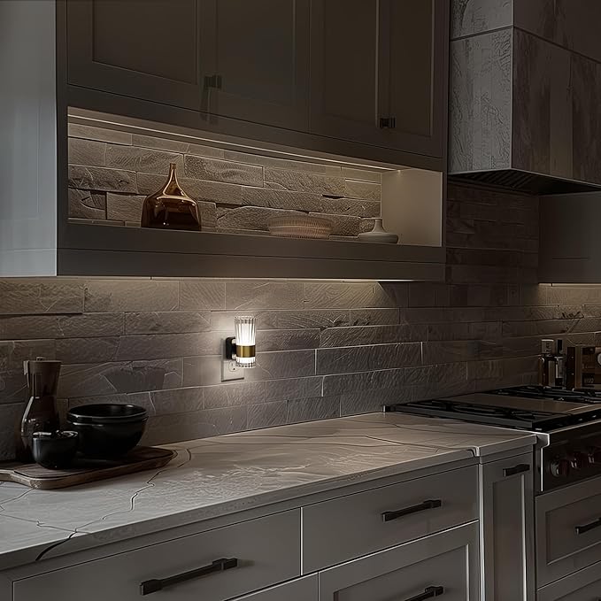 Night Lights Plug into Wall, Home Decor, Decorative Night Light with Dusk to Dawn Light Sensor, Daylight White 5000K, 0-100LM Adjustable Brightness, Unique Design for Use in Bedroom, Hallways, 2 Pack