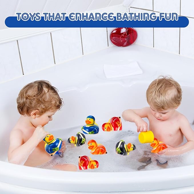 Deekin 50 Pcs Rubber Duck 2 Inch Bulk Sport Party Favors for Birthday Party Decorations Club Player Gift (Hockey Player)