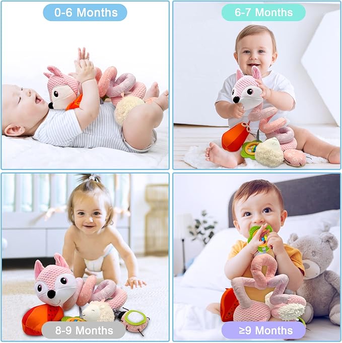 Car Seat Toys Infant Toys 0-6 Months, Newborn Toys 0-3 Months Brain Development for Carseat Stroller Crib with Music Rattles Teether, Baby Toy for 0 3 6 9 12 Boys Girls