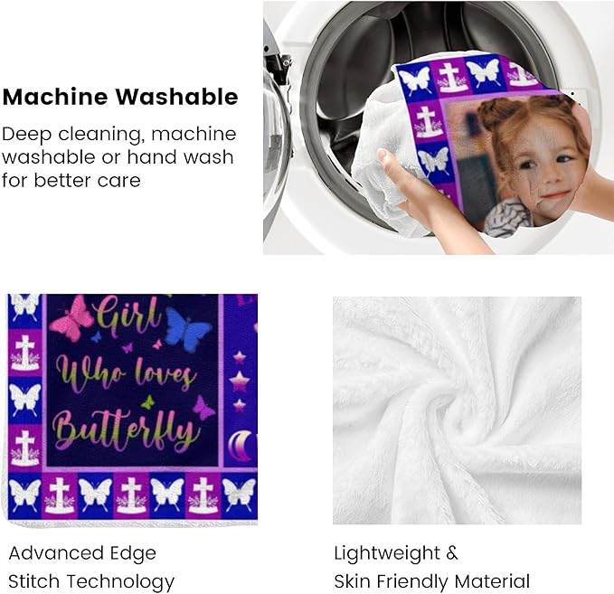 Custom Blanket Bible Verse Blanket with Inspirational Thoughts and Prayers Religious Throw Blanket Soft Lightweight Cozy Plush Warm Blankets for Girls Christmas Birthday Christian Gifts