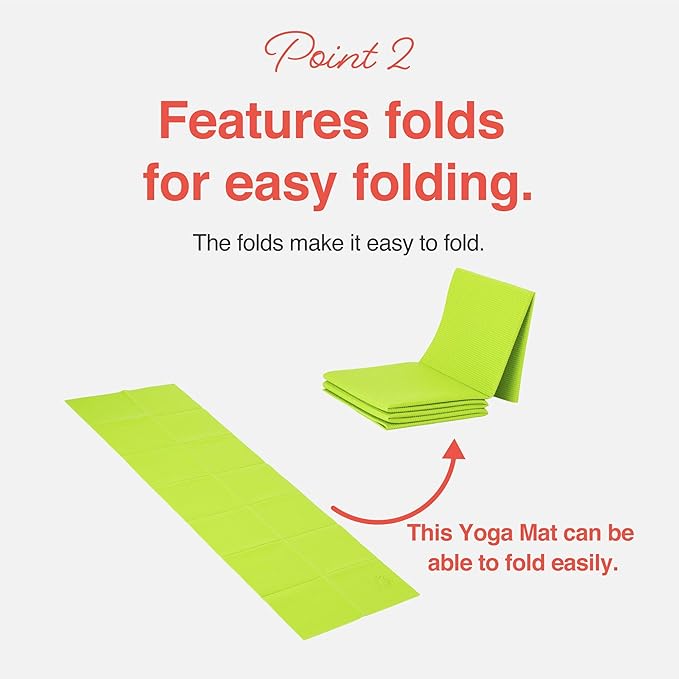 Folding Yoga Travel Pilates Mat Foldable Easy to Carry to Class Beach Park Tear resistant Travel Picnics 4mm Thick 9 Colors