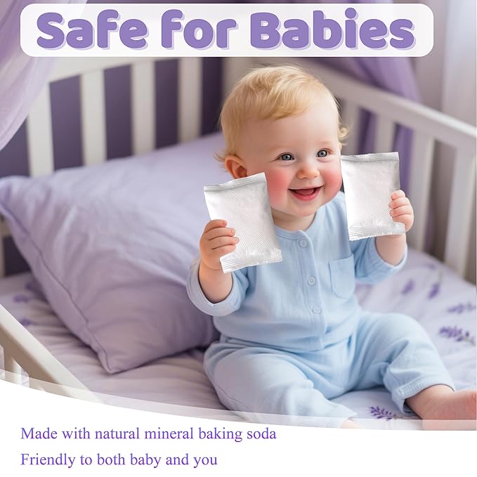 NewKe 6 Pack Lavender Scent Baking Soda Refills for Puck Baking Soda Cartridge, Diaper Pail Deodorizer Replacement Compatible with Munchkin Step and Pall Diaper Pails