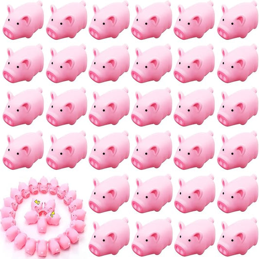 200 Pcs Rubber Pig Bath Toy Bulk Tiny Pig Toys Float and Squeak Pig Toy Pink Piggy Bathtub Toys for Baby Shower Halloween Christmas Birthday Party Supplies, 2.25 x 1.5 x 1.5 Inch
