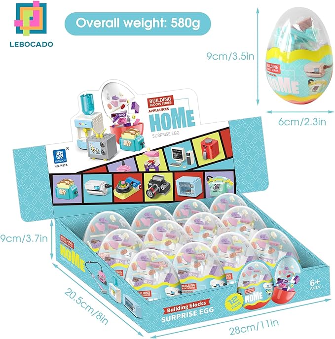 Building Toys for Girls Gift, Mini Building Blocks Appliances for Kids, STEM Building Blocks Party Favors Prizes for Birthday Christmas Easter - 12 Pack