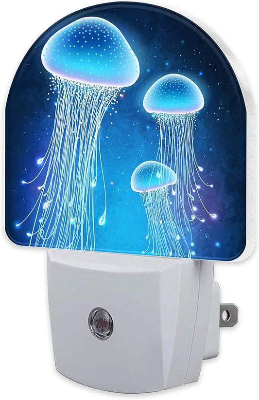 Magic Glowing Jellyfish Night Light, Undersea World Marine Life Dusk to Dawn Night Light Plug in,0.5w Energy Saving Sleep Friendly NightLight for Kids Boys Girls Home Decor