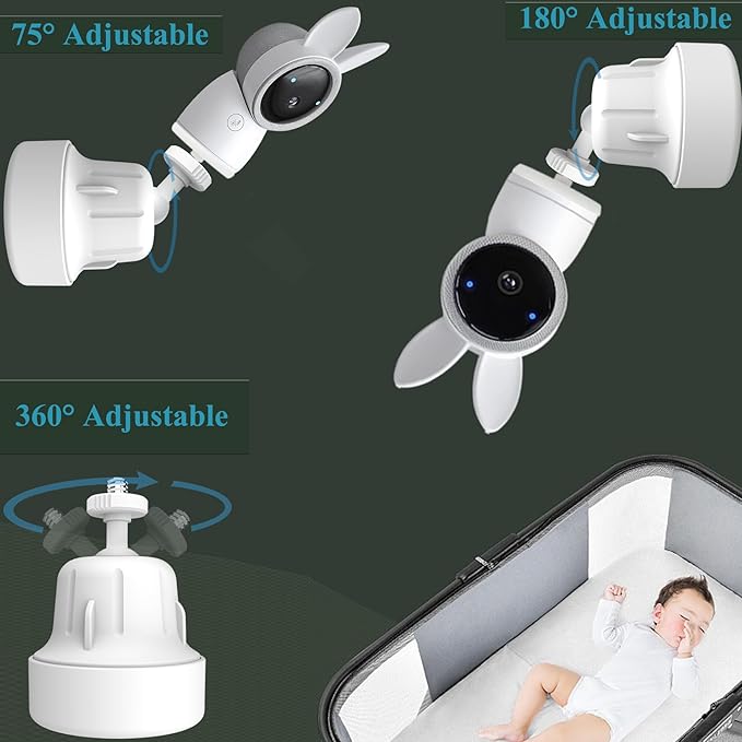 Baby Monitor Mount Stand Compatible with ARENTI 2K Alnanny A4 Baby Camera with 1/4" Threaded Hole,Flexible Adjustable Baby Monitor Wall Mount Holder, Perfect View Angle and Easy to Install