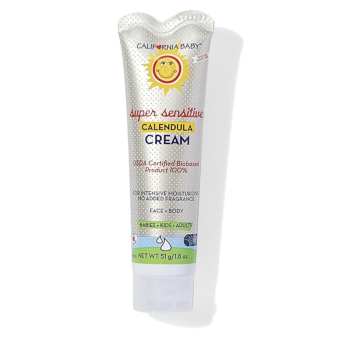 California Baby Calendula Cream (Unscented) | 100% Plant-Based Moisturizer | Soothing Unscented Baby Lotion | Hypoallergenic Lotion | 1.8 oz / 51g