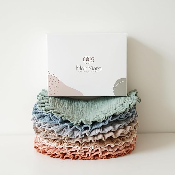 Baby Muslin Bibs Bandana Drool Bibs for Unisex Boys & Girls, Soft and Absorbent Cotton Teething Drooling Bib Set for Newborn Toddler