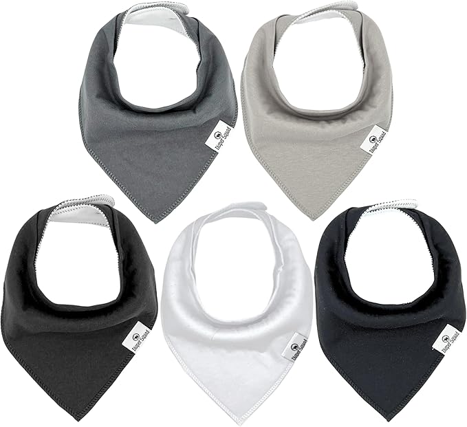 DiaperSquad's Baby Bibs for Drooling and Teething, Bibs for Boys, Baby Girl - Solid Cotton Baby Drool Bibs