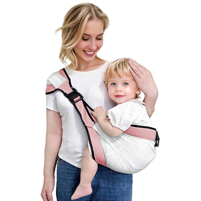 Baby Sling Carrier Toddler Carrier Boys Girls Newborn to Toddler Sling Hip (Mesh-Pink)