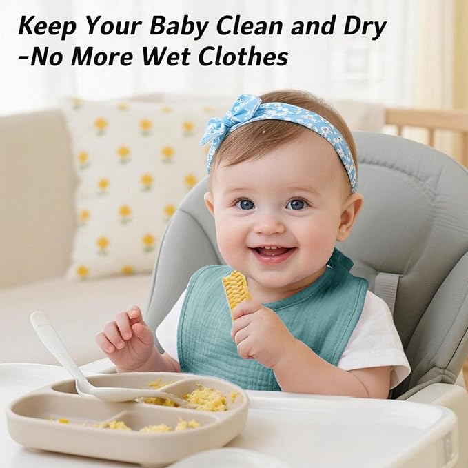 AMAWMW Muslin Baby Bibs for Unisex Boys Girls 6Pack Baby Bandana Drool Bibs Adjustable Newborn Bib for Drooling & Teething