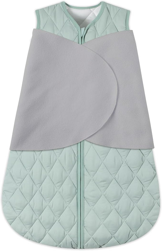 Newborn Sleep Sack Baby Swaddle,3-Way Adjustable Wearable Blanket,Swaddling Sleeping Bag,TOG 2.5 (Green, 0-3 Months)