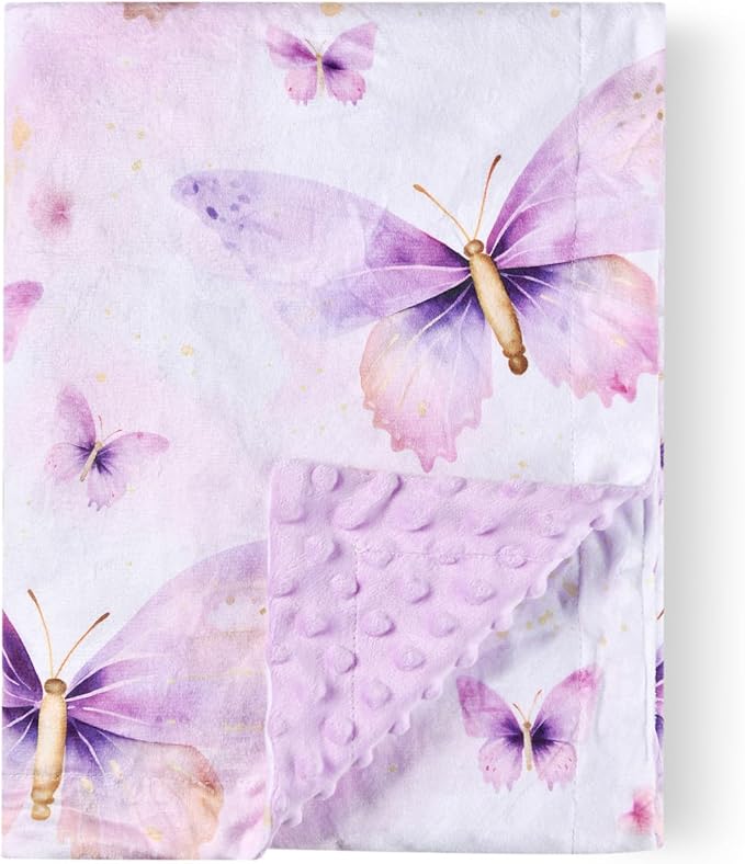 Baby Blanket, Soft Minky Warm Blanket for Boy or Girl, Receiving Blanket with Double Layer Dotted Backing for Newborns Nursery Stroller Toddlers Crib Bedding (30 x 40 Inch) Rainbow