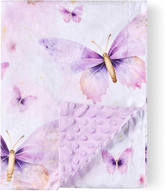 Baby Blanket, Soft Minky Warm Blanket for Boy or Girl, Receiving Blanket with Double Layer Dotted Backing for Newborns Nursery Stroller Toddlers Crib Bedding (30 x 40 Inch) Rainbow