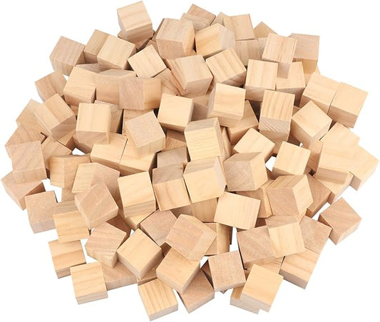 150 Packs Wooden Blocks for Crafts, 1.2 Inch Pine Wood Cubes, 3 x 3 x 3 cm Wooden Cubes for Paint, Stamp, Decorate, DIY Projects and Personalized Gifts,by GNIEMCKIN