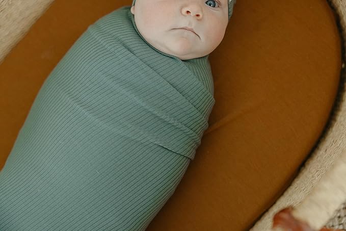 Copper Pearl Baby Swaddle Blanket - Premium Knit Baby Blanket, Large Soft Stretchy Receiving Blankets for Baby Boy and Girl, Swaddles for Newborn, Infant, and Toddler (Moss)