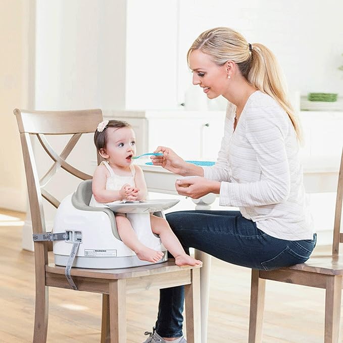 Bumbo 2 Pack 3-in-1 Multi-Seat for 6 to 36 Months, Travel Baby Feeding and Play Floor Seat, All-in-One Portable Booster with Tray & Toddler High Chair, Taupe