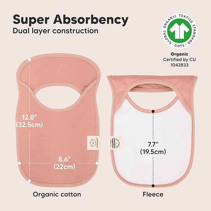 8-Pack Baby Bibs for Boys, Girls - Pullover Bibs for Drooling Teething Baby Girl & Boy Toddler, Newborn, Soft & Absorbent, Cute Colors, Large Torso Coverage Keep Infant Clean & Dry (Mauve)