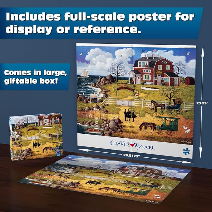 Buffalo Games - Sapphire Select - Charles Wysocki - Formulating The Plan - 1000 Piece Jigsaw Puzzle – Challenging & Fun – Blue Core Puzzle Board – Giftable Display Box - Full Size Poster Included