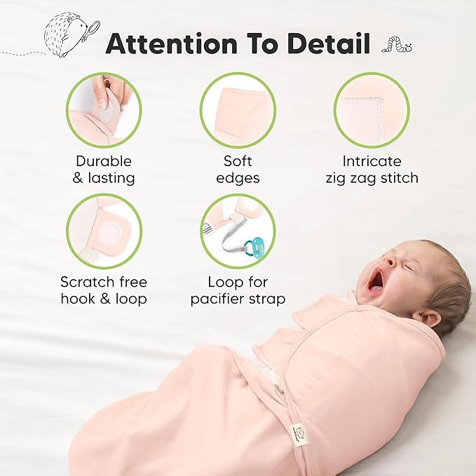 KeaBabies 3-Pack Organic Baby Swaddle Sleep Sacks - Swaddles for Newborns, Infant 3-6 Months, Baby Girls, Boys, Soft & Snug Newborn Sleep Sack, Nursery Swaddling Blankets (Angelic, L)