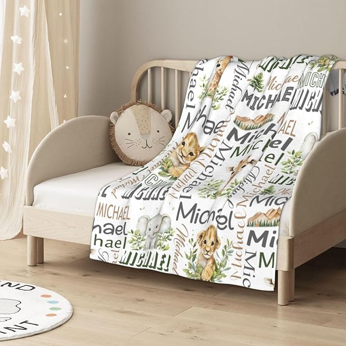 Personalized Baby Blanket - Custom With Name for Girls and Boys, Super Soft Plush Fleece, Personalized Gifts for Newborn