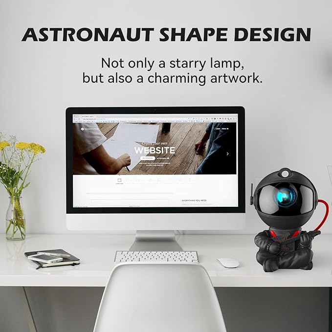 Astronaut Galaxy Projector, Star Projector Galaxy Light, Night Light for Kids, Nebula Ceiling LED Lamp, Room Decor, with Timer and Remote, Gifts for Birthdays