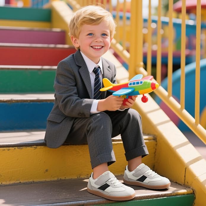 Toddler Wide Toe Box Shoes Zero Drop Minimalist Sneakers for Toddler/Little Kid Barefoot Slip on Tennis Shoes for Kids Boys Girls