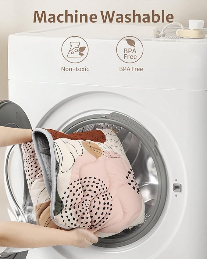 Blissful Diary Portable Baby Play Mats for Floor, Thicker Cushioned Foldable Baby Crawling Mat for Indoor Outdoor, Non-Slip & Washable Kids Playmat for Tummy Time Activity, Boho 43" X 43"