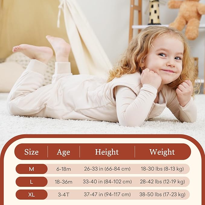 1.0 TOG Toddler Sleep Sack with Legs, Baby Wearable Blanket for 6-18-36 Months 3T-4T, Early Walker Baby