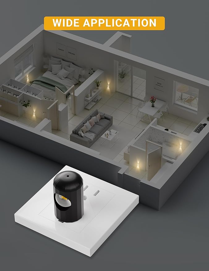 Plug-in LED Night Lights,Dusk to Dawn Sensor,2700K,Bedroom, Hallway, Bedroom,Kitchen, Stairways, Non-Dimmable,6 Pack