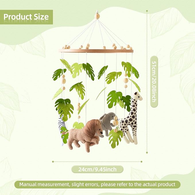 let's make Baby Mobile for Crib Safari Nursery Mobile Handmade Jungle Baby Mobile Woodland Nursery Decor Forest Animals Crib Accessories with Lion Elephant Zebra Giraffe
