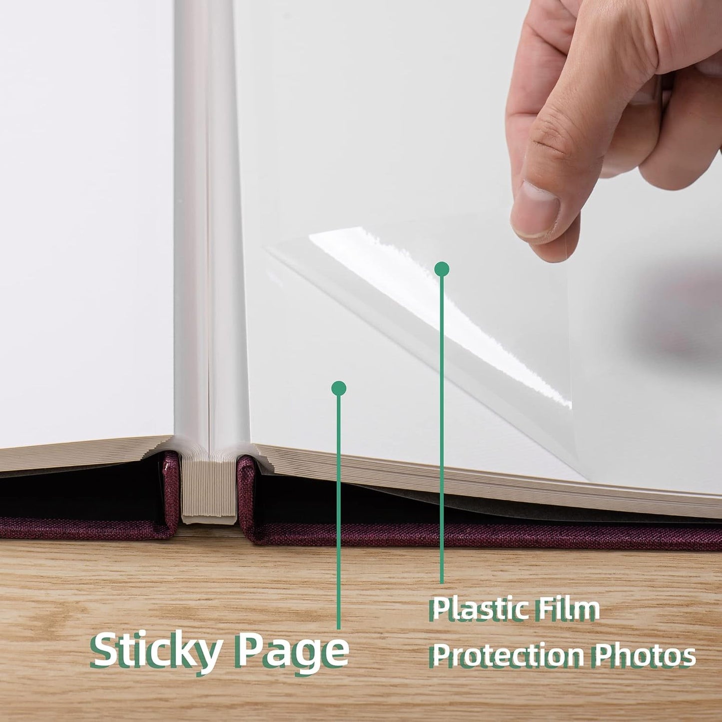 Large Photo Album Self Adhesive Scrapbook Album for 4×6 5×7 8×10 Pictures DIY Magnetic Linen Cover Album 60 Pages for Family Wedding Gifts with Metal Pen and Plastic Board