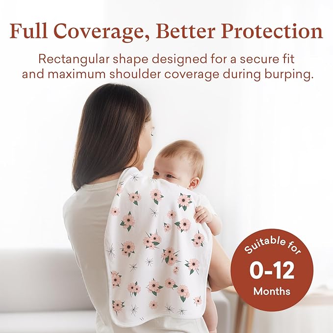 Premium 8-Pack Waterproof Baby Burp Cloths, Extra Large 13"X26" Soft Absorbent Burping Clothes for Newborns and Infants, Baby Shower Boys Girls